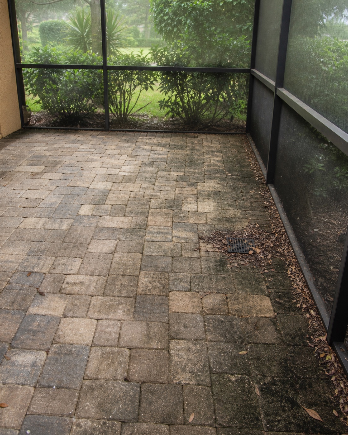 Deck & Patio Cleaning problem area before exterior cleaning in Central Florida